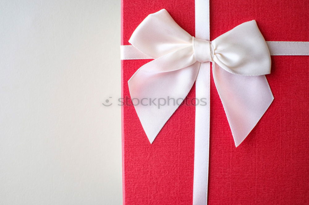 Similar – Image, Stock Photo White gift box on red background. Top view