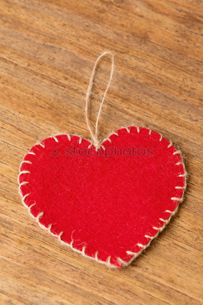 Image, Stock Photo Valentine hearts on rustic wooden background