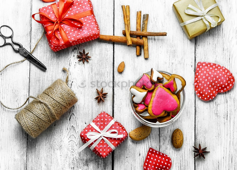 Similar – Image, Stock Photo Girl making Christmas ball pinning the sequins onto the ball