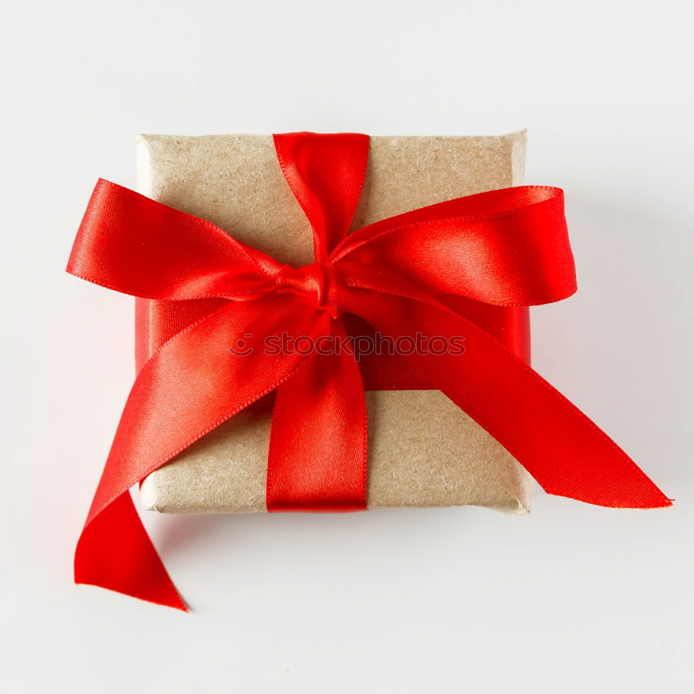 Similar – Image, Stock Photo White gift box on red background. Top view