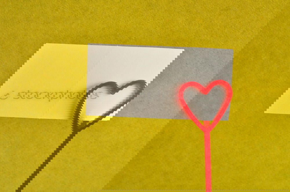 Image, Stock Photo Felt craft smartphone with heart over brown paper