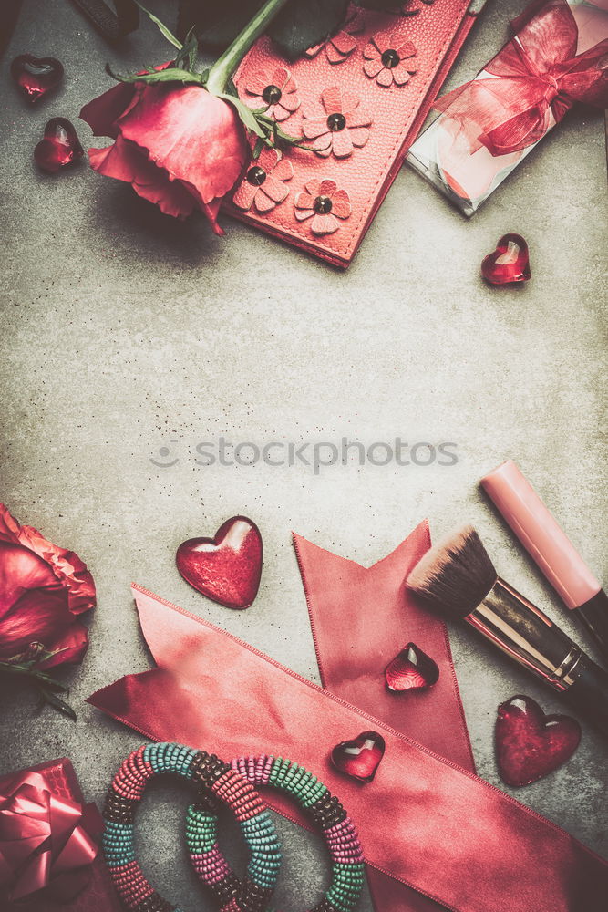 Image, Stock Photo Christmas background with red decoration