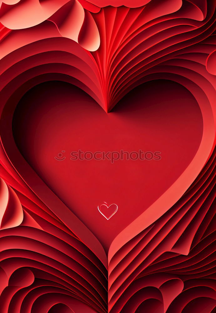 Image, Stock Photo Heart made of red roses on red bright background