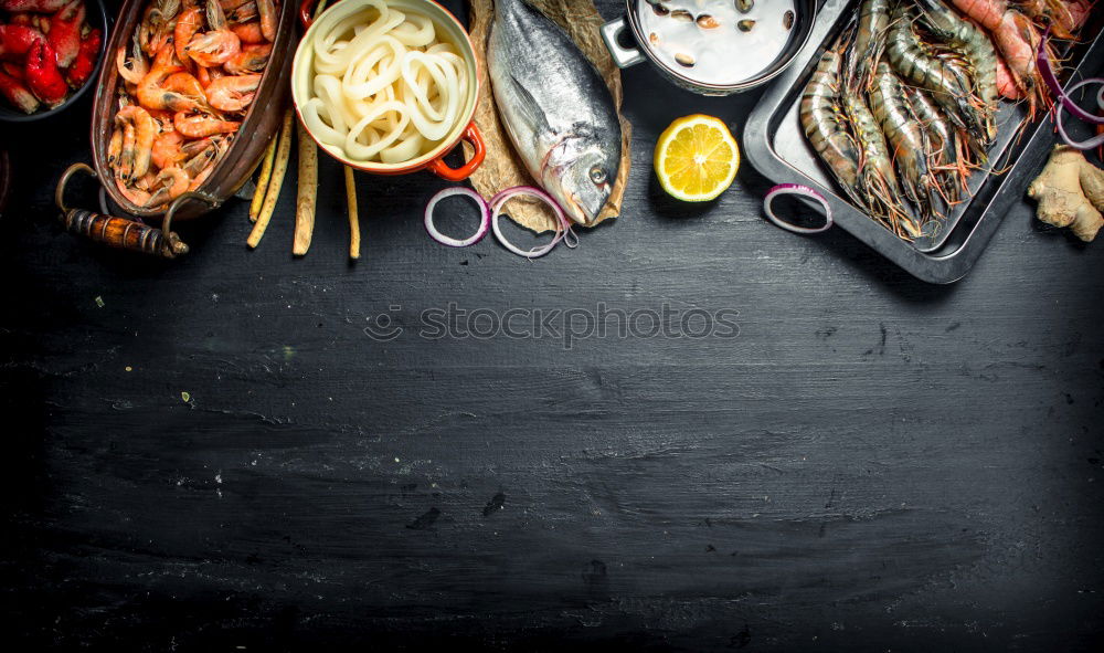 Similar – Carp with spices in a black cast-iron frying pan