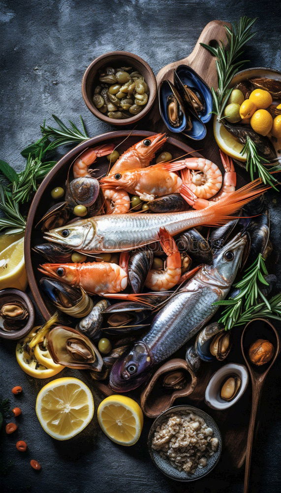 Image, Stock Photo Fresh mussels in a pot with herbs and spices