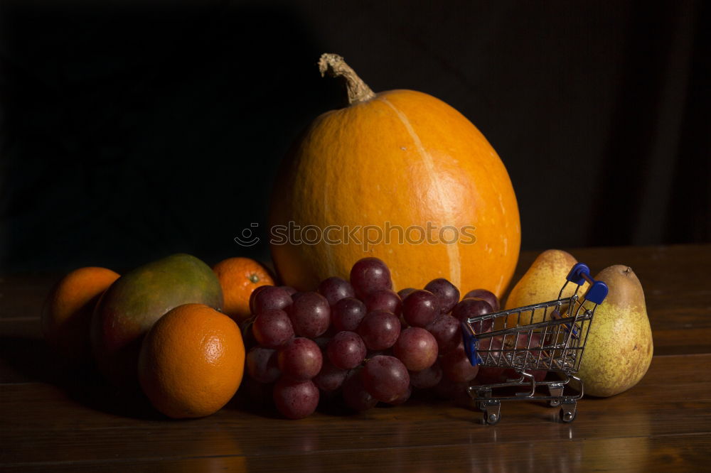 Image, Stock Photo Fresh oranges in an old wooden box