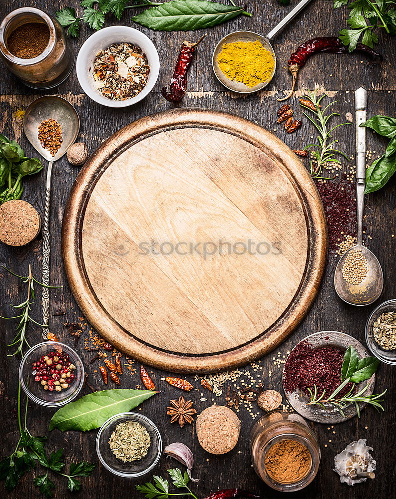 Similar – Image, Stock Photo Spices and oil on table