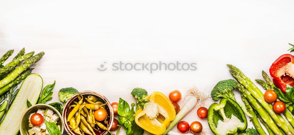 Similar – Image, Stock Photo Asian food background. Various traditional ingredients for vegetarian cooking: noodles, vegetables and spices, top view, flat lay. Chinese or Thai cuisine. Vegan food. Healthy nutrition concept.