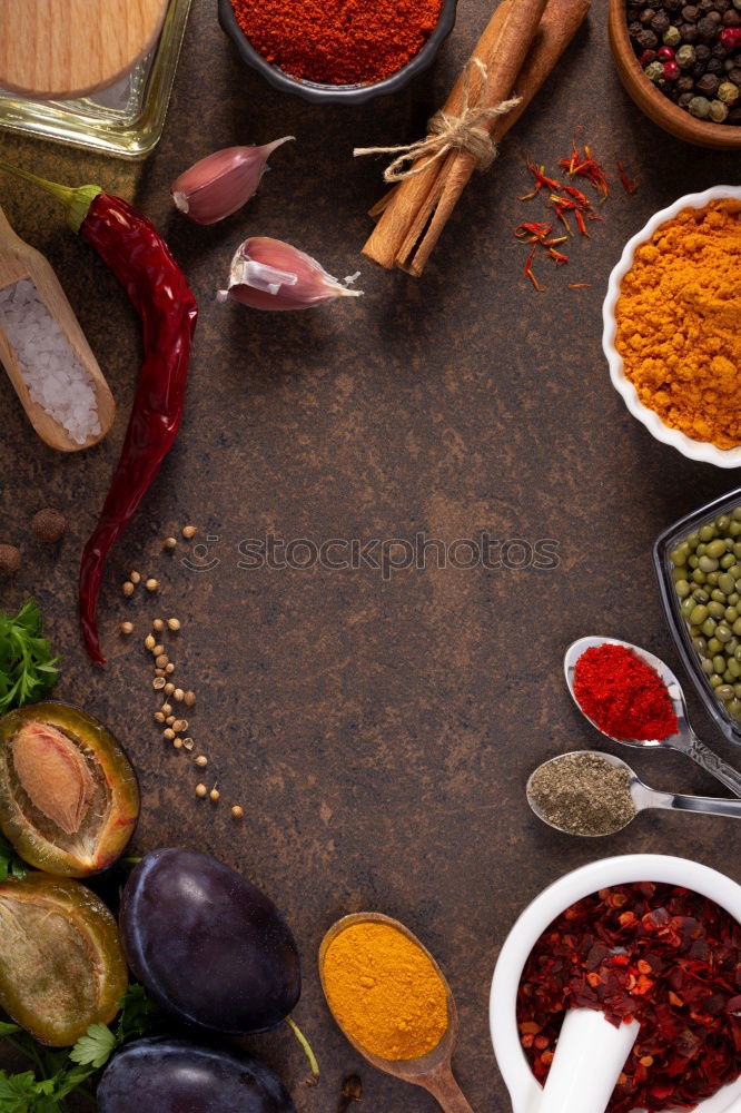 Similar – Image, Stock Photo Set of various spices on table