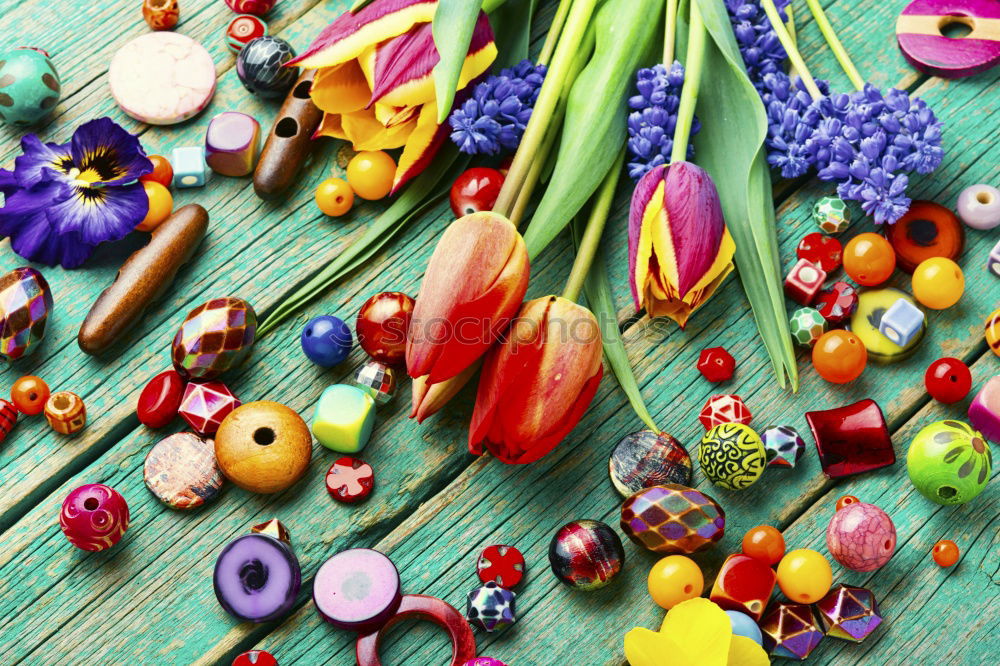 Similar – Image, Stock Photo Fashion beads in wooden bowls