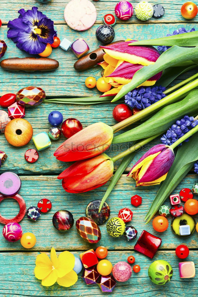 Similar – Image, Stock Photo Colorful beads in wooden bowls