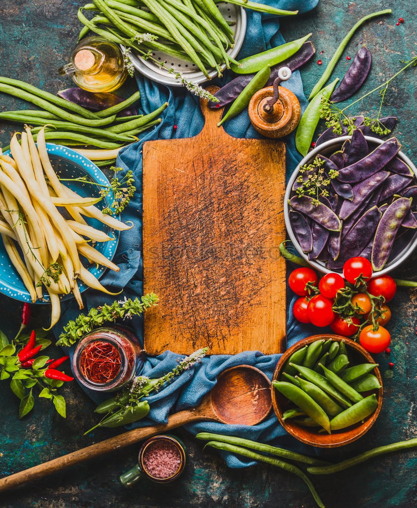 Similar – Green noodles with green cabbage pesto and grilled tomatoes