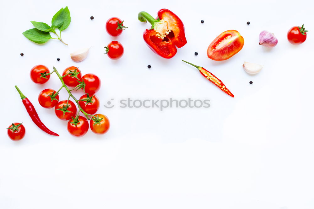 Similar – Image, Stock Photo Organic tomatoes on the white table