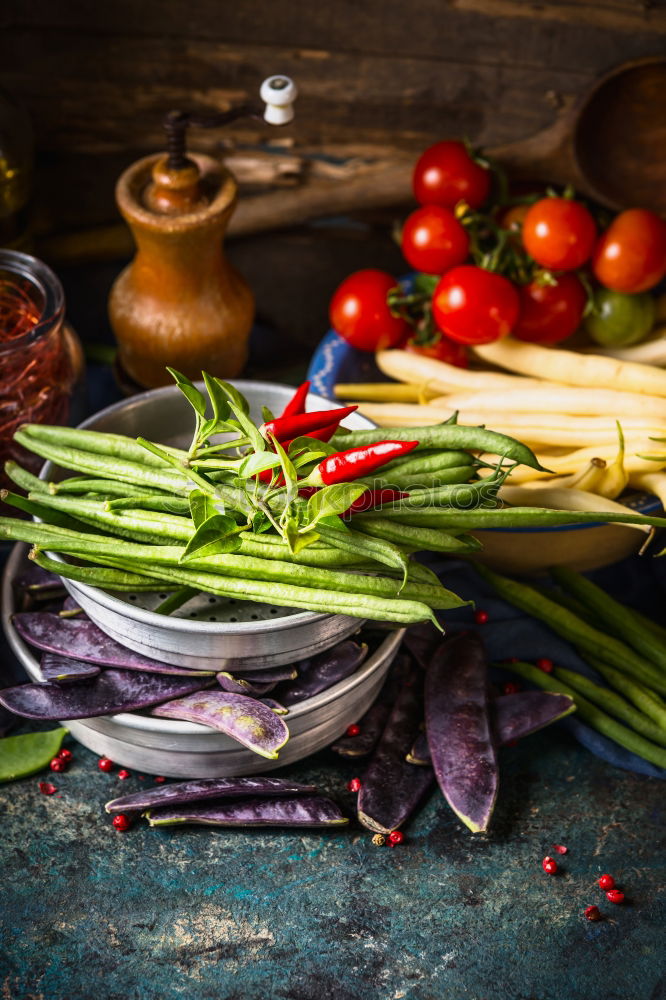 Similar – Whole wheat pasta, vegetables, herbs and olive oil