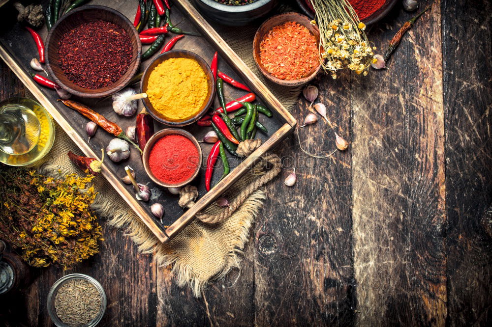 Similar – Image, Stock Photo Set of various spices on table