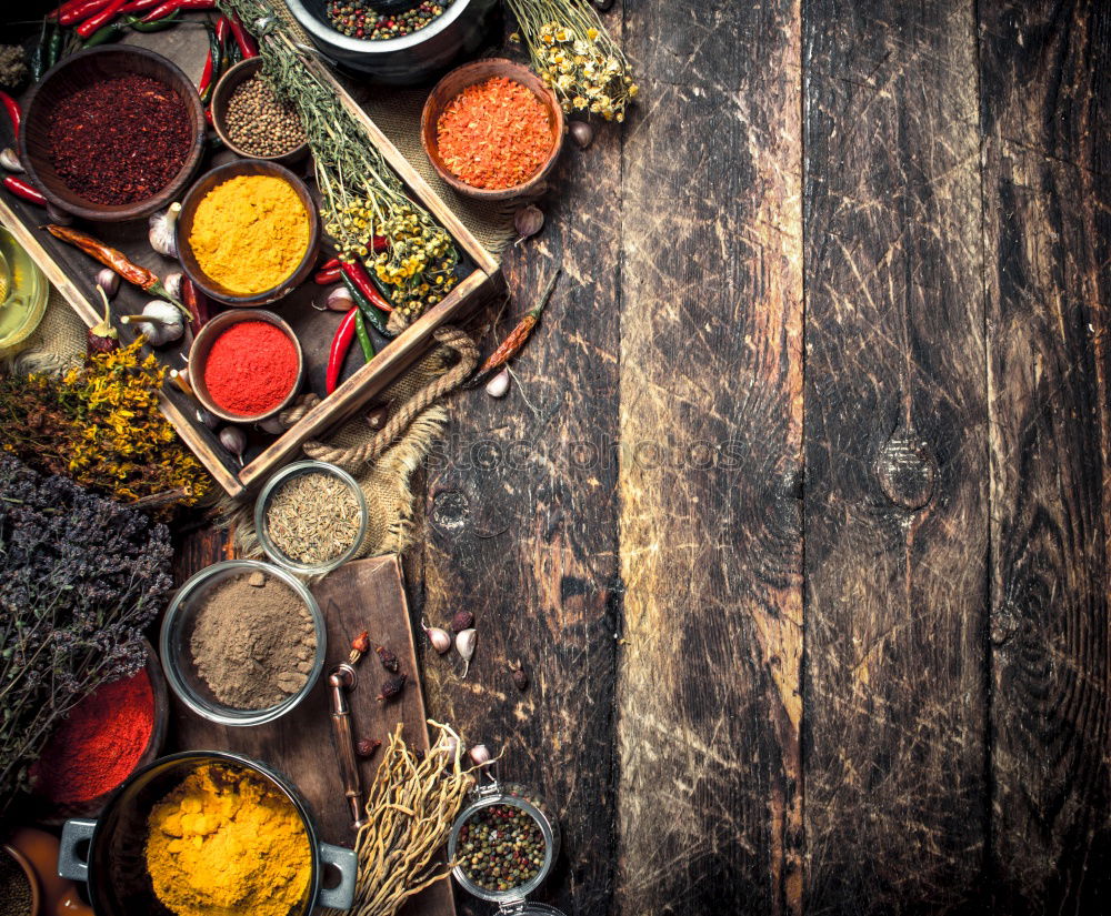 Similar – Image, Stock Photo Set of various spices on table