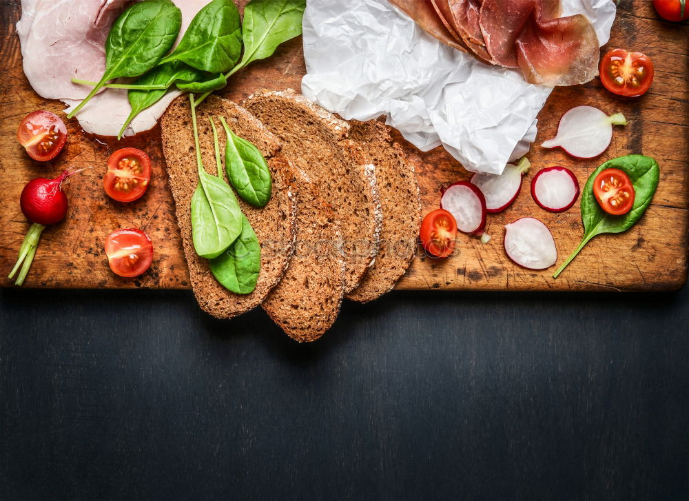 Similar – Image, Stock Photo Tricolor pasta, vegetables and herbs on a wooden background