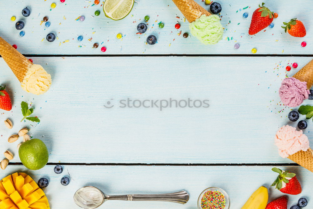 Similar – Various seafood on a blue background