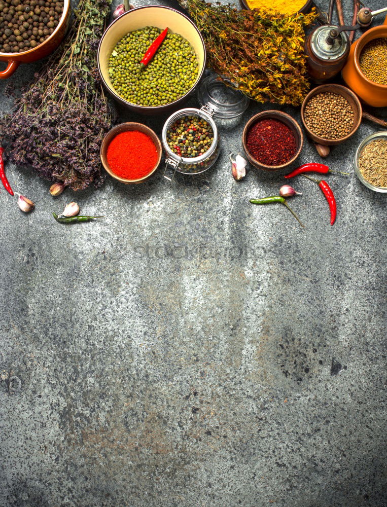 Similar – Image, Stock Photo Oriental spices around the empty plate