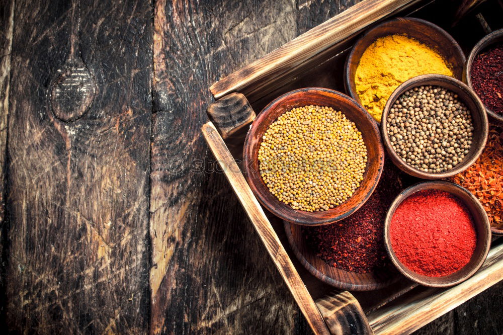 Similar – Image, Stock Photo Different spices in wooden spoons