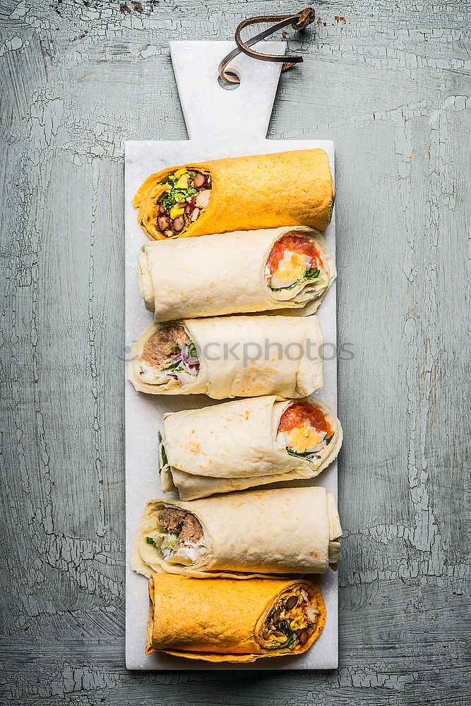 Image, Stock Photo Various vegetarian tortilla wraps