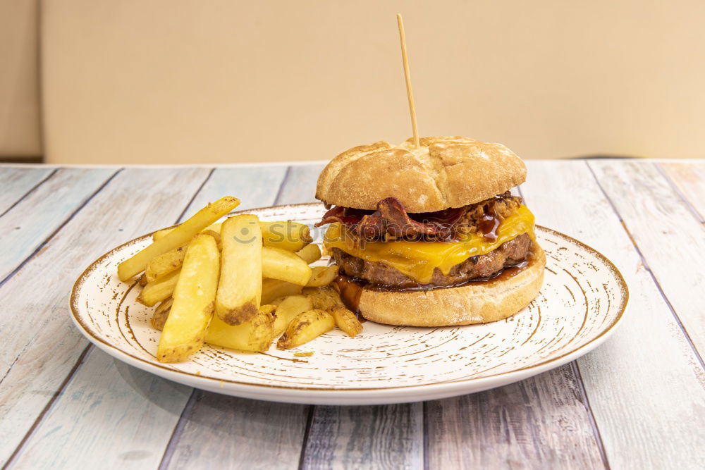 Similar – Image, Stock Photo Burger & Beer 2 Food