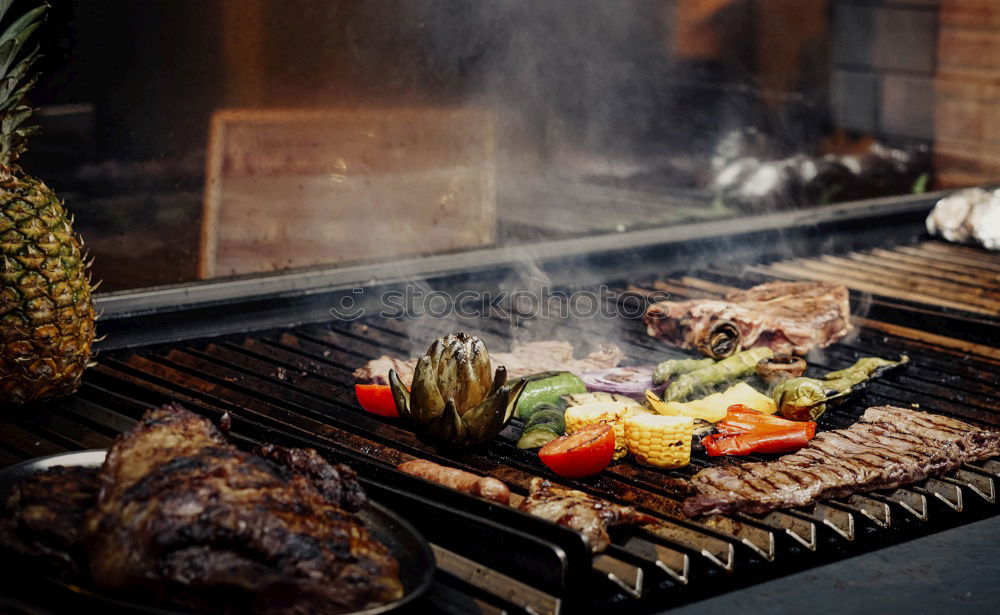 Similar – Image, Stock Photo Roasting salmon fish on grill