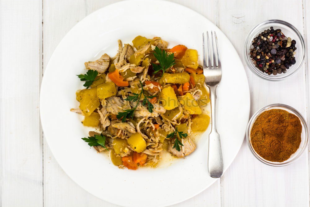 Similar – Image, Stock Photo Risotto with vegetables on a wooden table