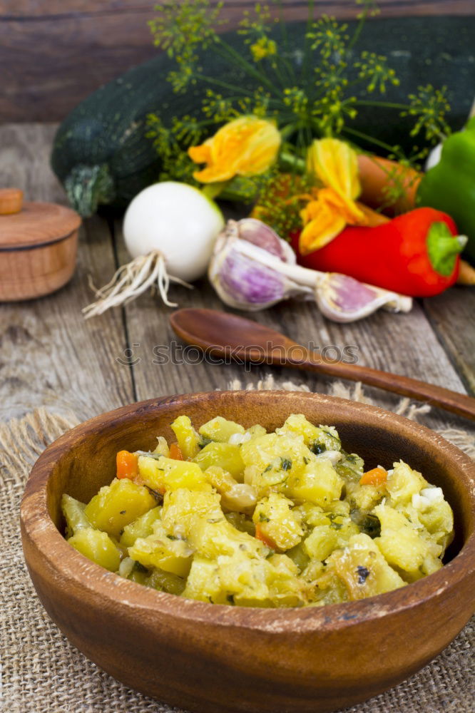 Similar – Image, Stock Photo Risotto with a pumpkin and bacon