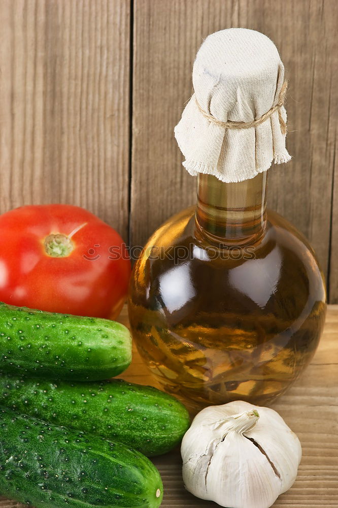 Similar – Image, Stock Photo Raw fettucce pasta, vegetables and olive oil