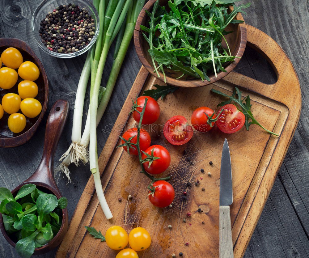 Similar – Image, Stock Photo Empty black frying pan and vegetables