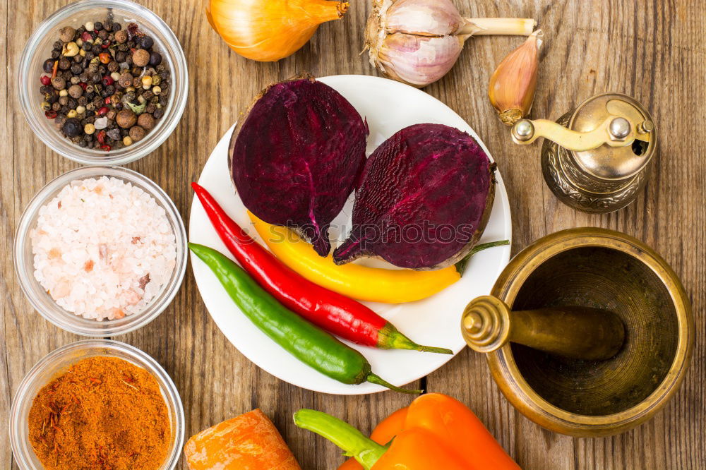 Similar – Image, Stock Photo Spices and oil on table