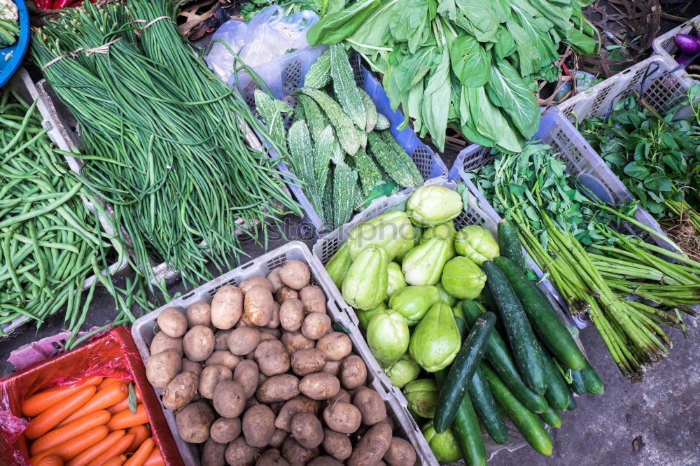 Similar – Image, Stock Photo vegetable stall Food