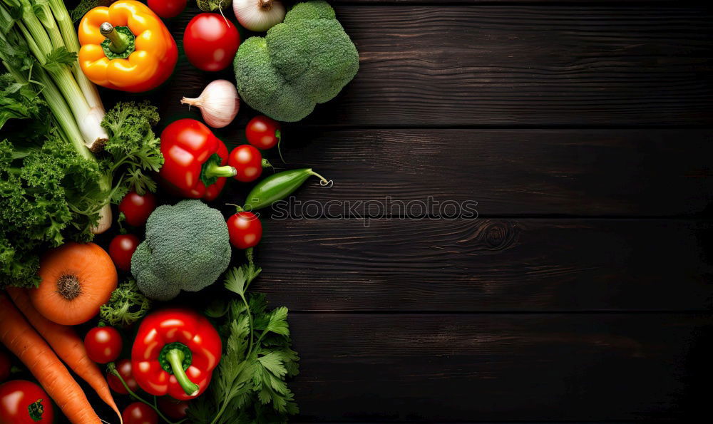 Similar – Vegetables and utensils on kitchen table