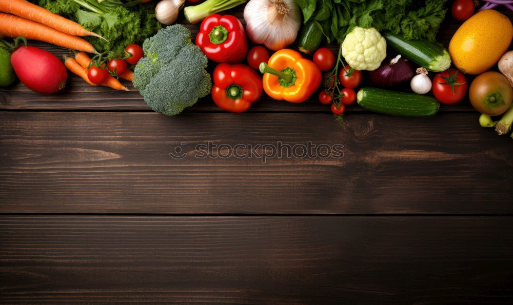 Similar – Vegetables and utensils on kitchen table