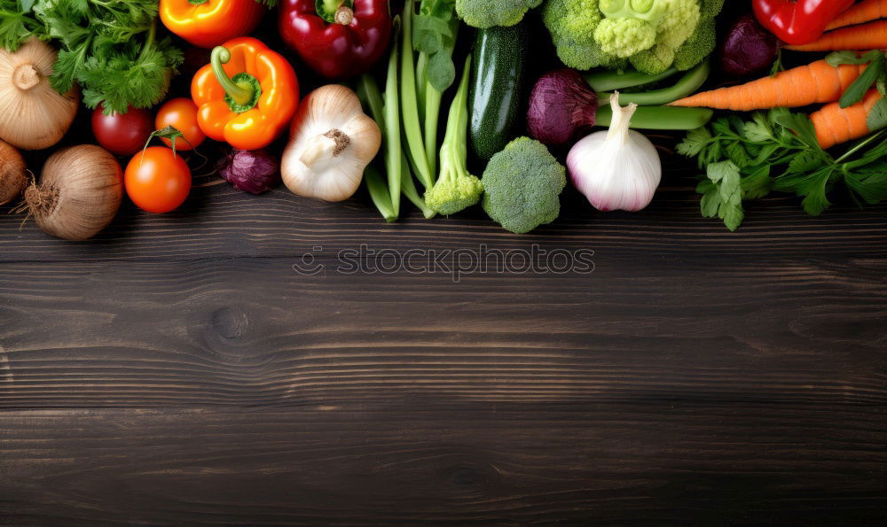 Similar – Vegetables and utensils on kitchen table