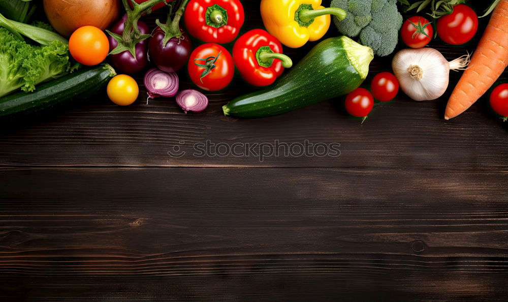 Similar – Vegetables and utensils on kitchen table