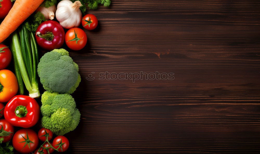 Similar – Vegetables and utensils on kitchen table