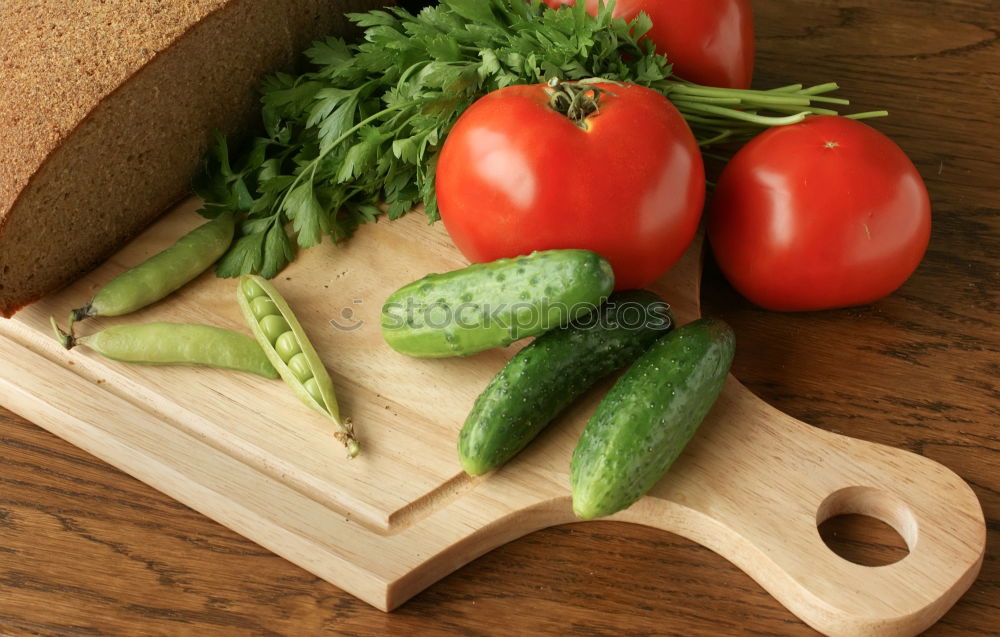 Similar – Image, Stock Photo empty kitchen cutting and fresh red cherry tomatoes