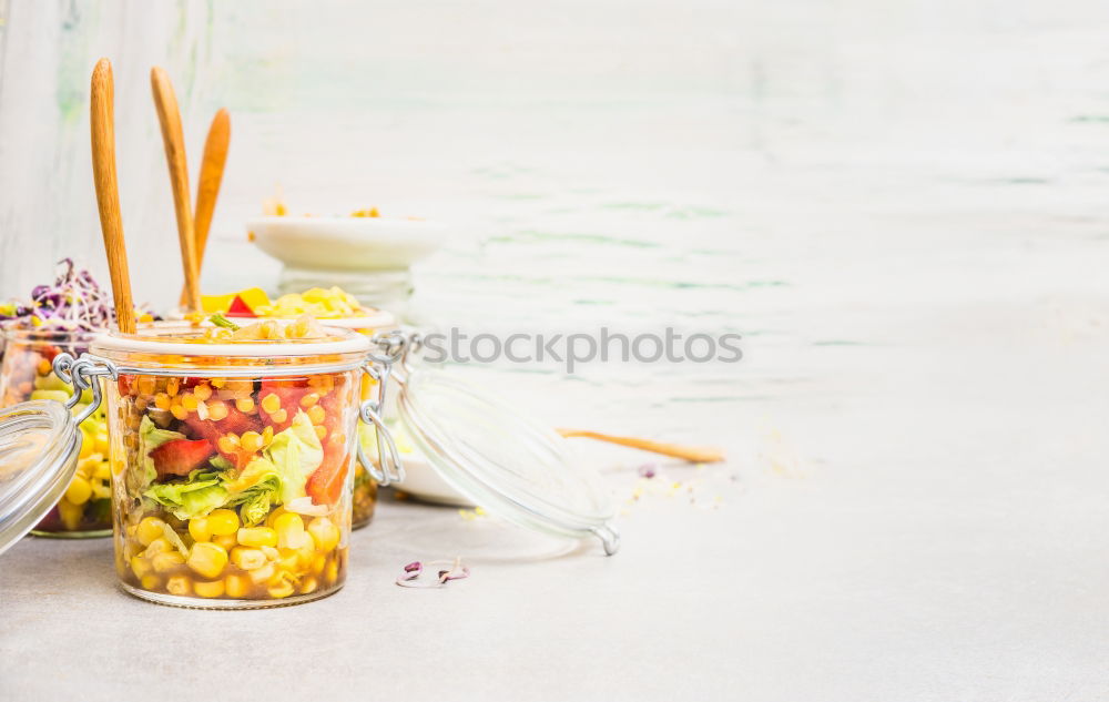 Image, Stock Photo Vegetable salad in a jar.