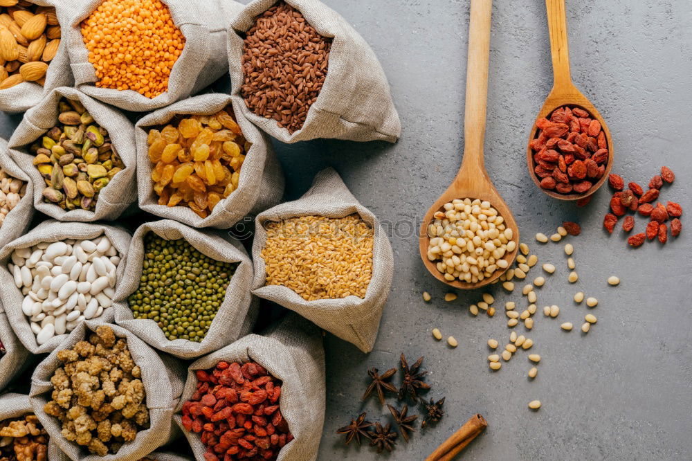Similar – Image, Stock Photo Chickpeas and various healthy salad ingredients