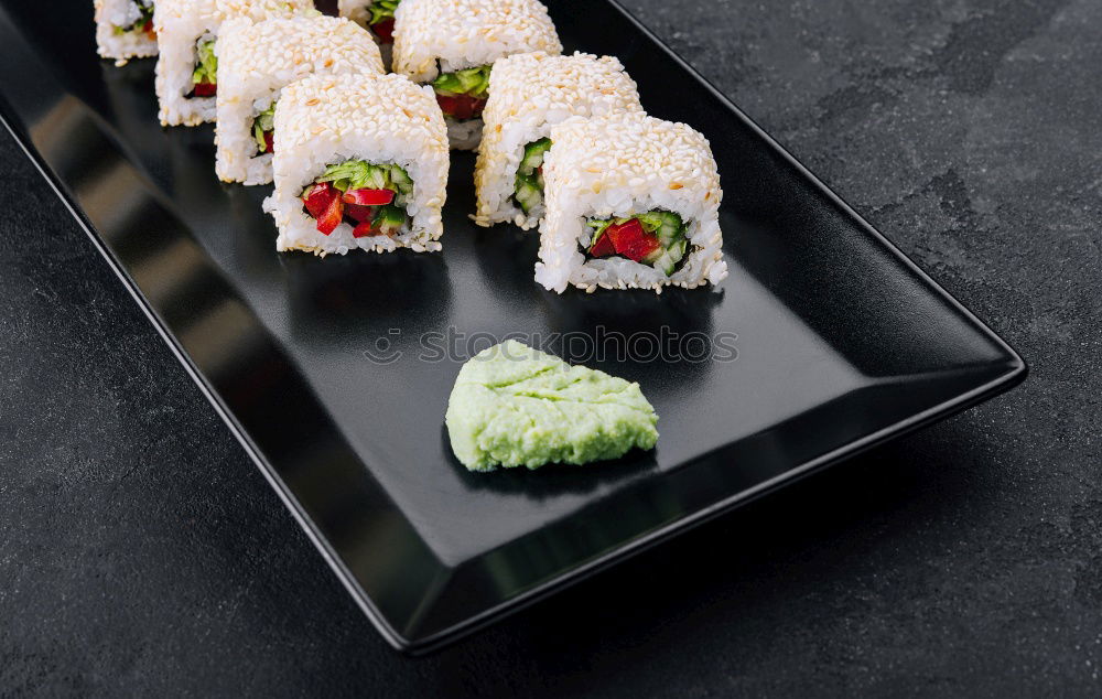 Similar – Japanese food: maki and nigiri sushi set