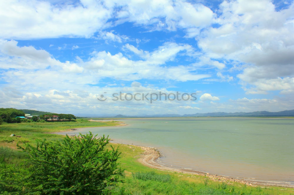 Similar – Island Meer Wolken Gras