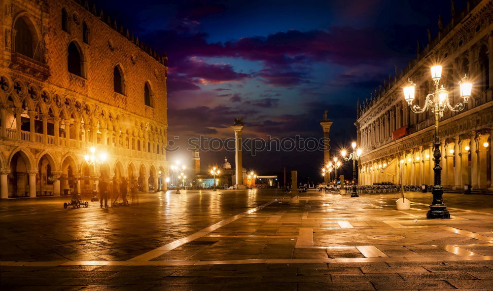 Image, Stock Photo s. marco at night Venice