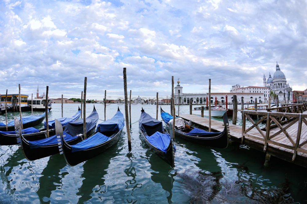 Similar – Image, Stock Photo Empty gondolas floating on a lagoon of Venice, Italy