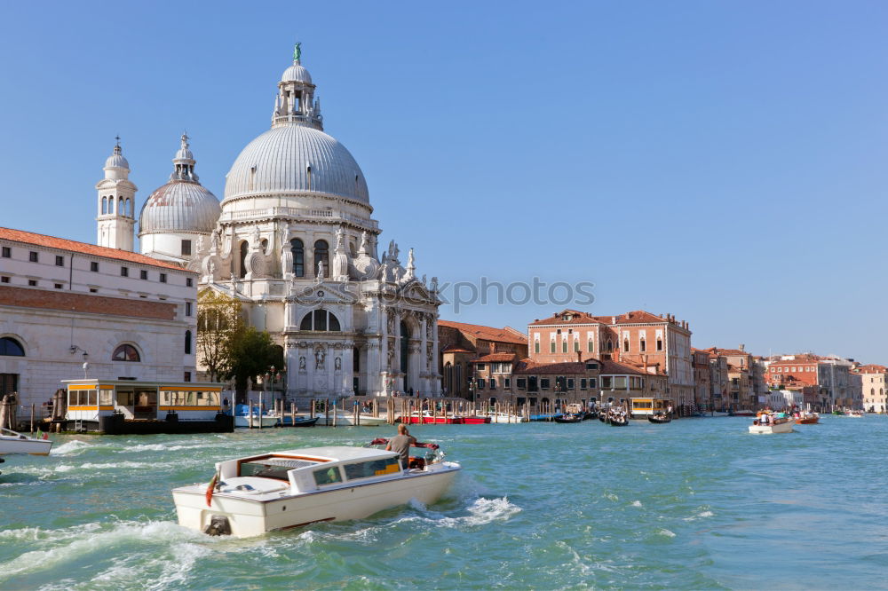 Similar – Image, Stock Photo Empty gondolas floating on a lagoon of Venice, Italy