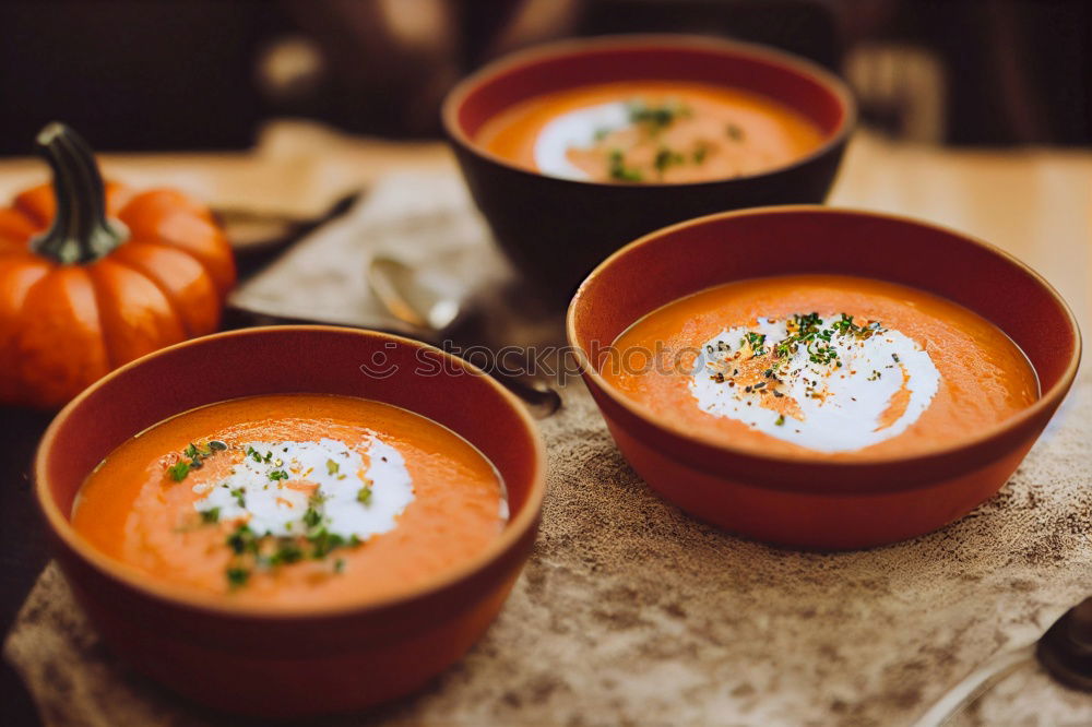 Similar – Image, Stock Photo Typical spanish salmorejo