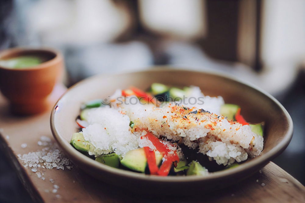 Similar – Geometric bowl of Asian Noodle Soup with chopsticks