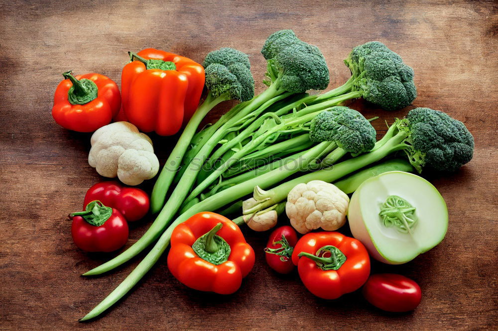 Similar – Image, Stock Photo Tomato and cucumber salad on a kitchen board