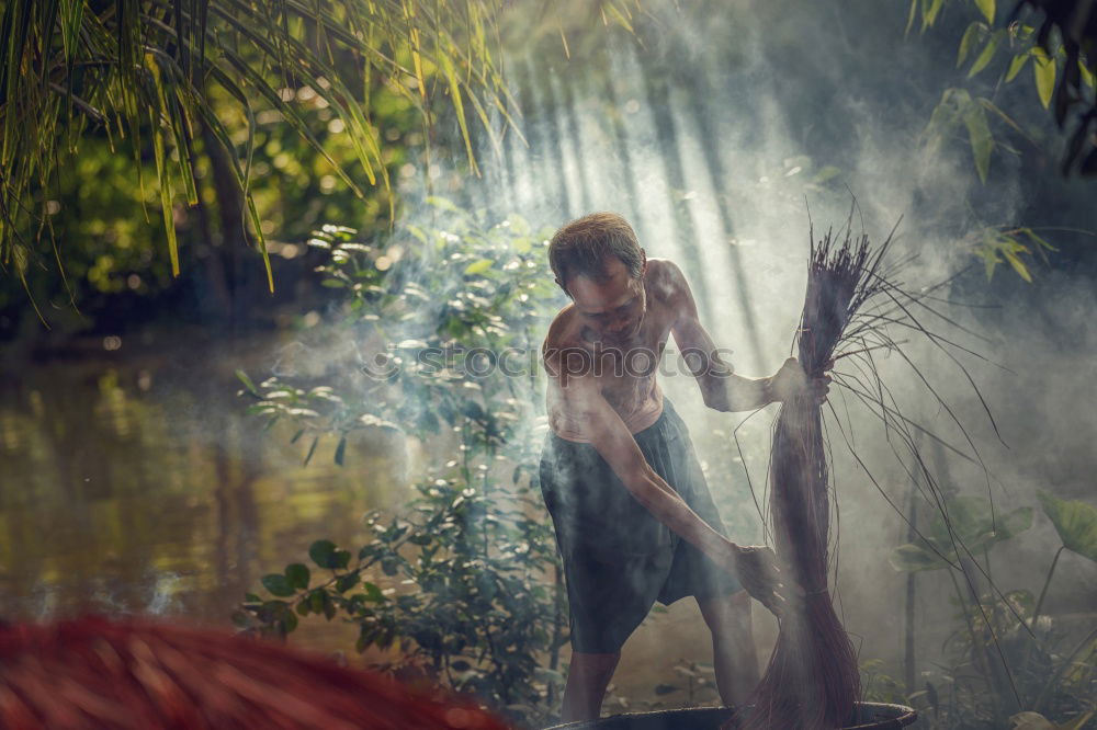 Image, Stock Photo Attractive red hair girl in the nature.